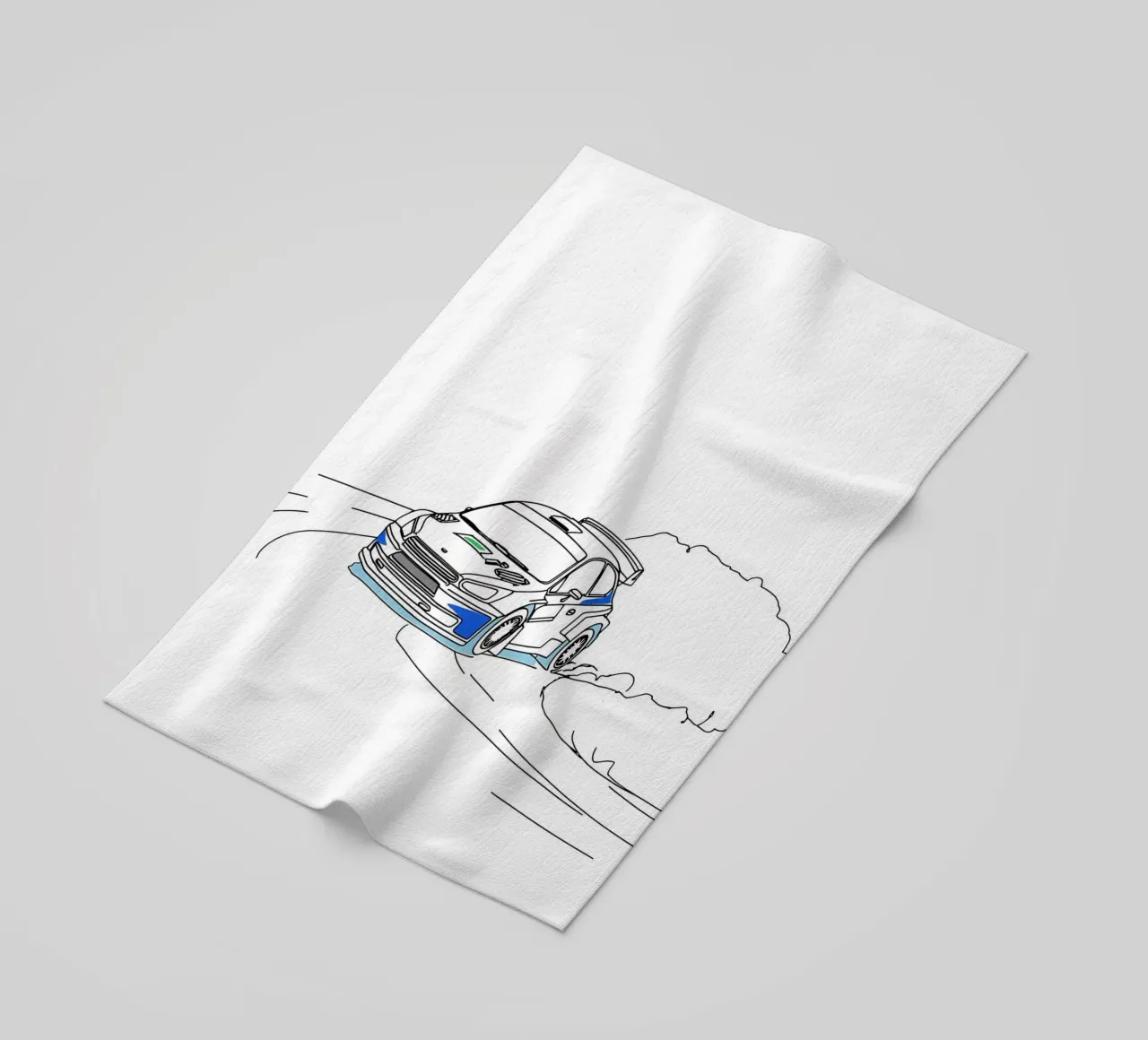 Arte di linea minimalista di auto da corsa telo mare da Viv Line Art