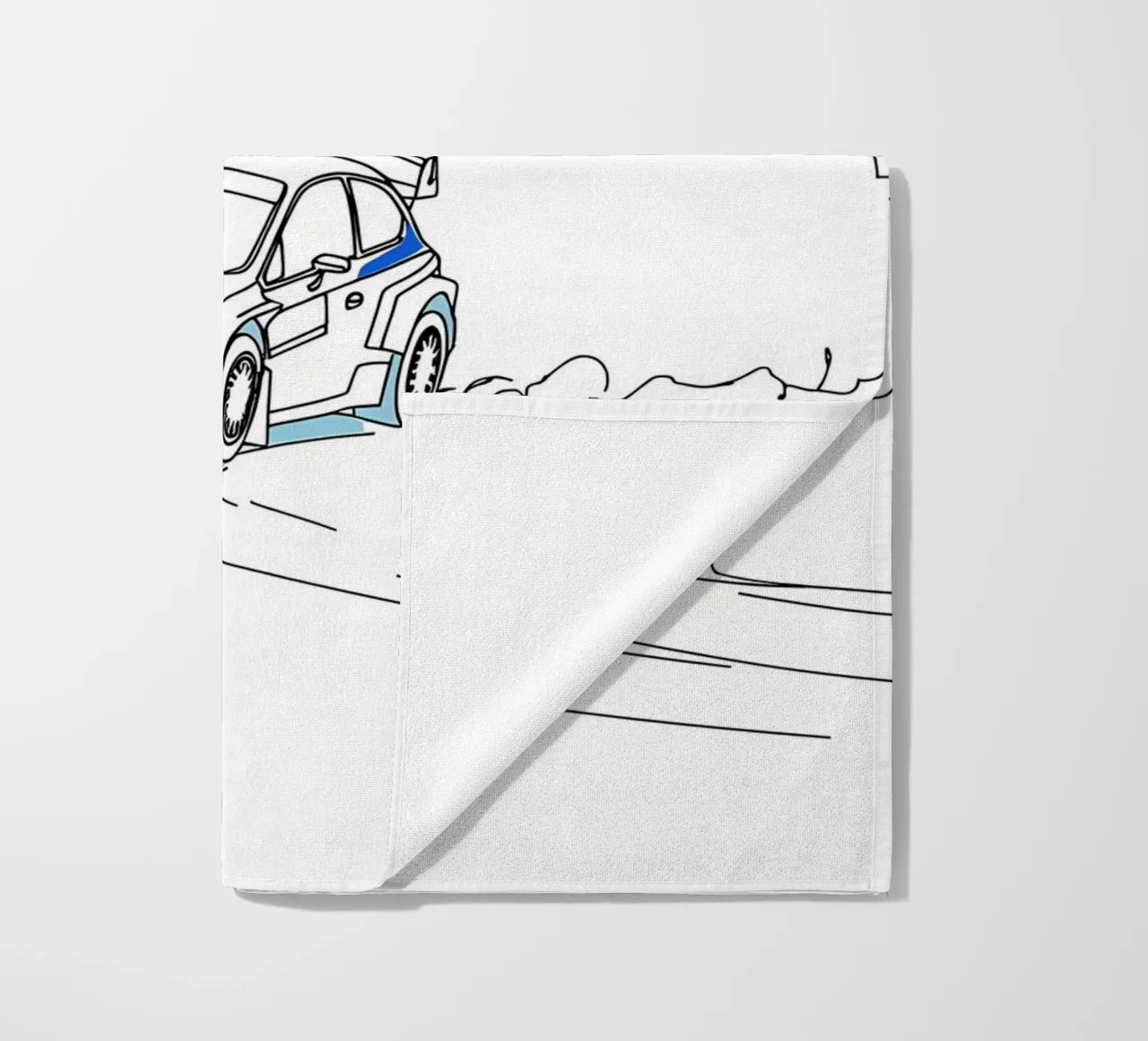 Arte di linea minimalista di auto da corsa telo mare da Viv Line Art