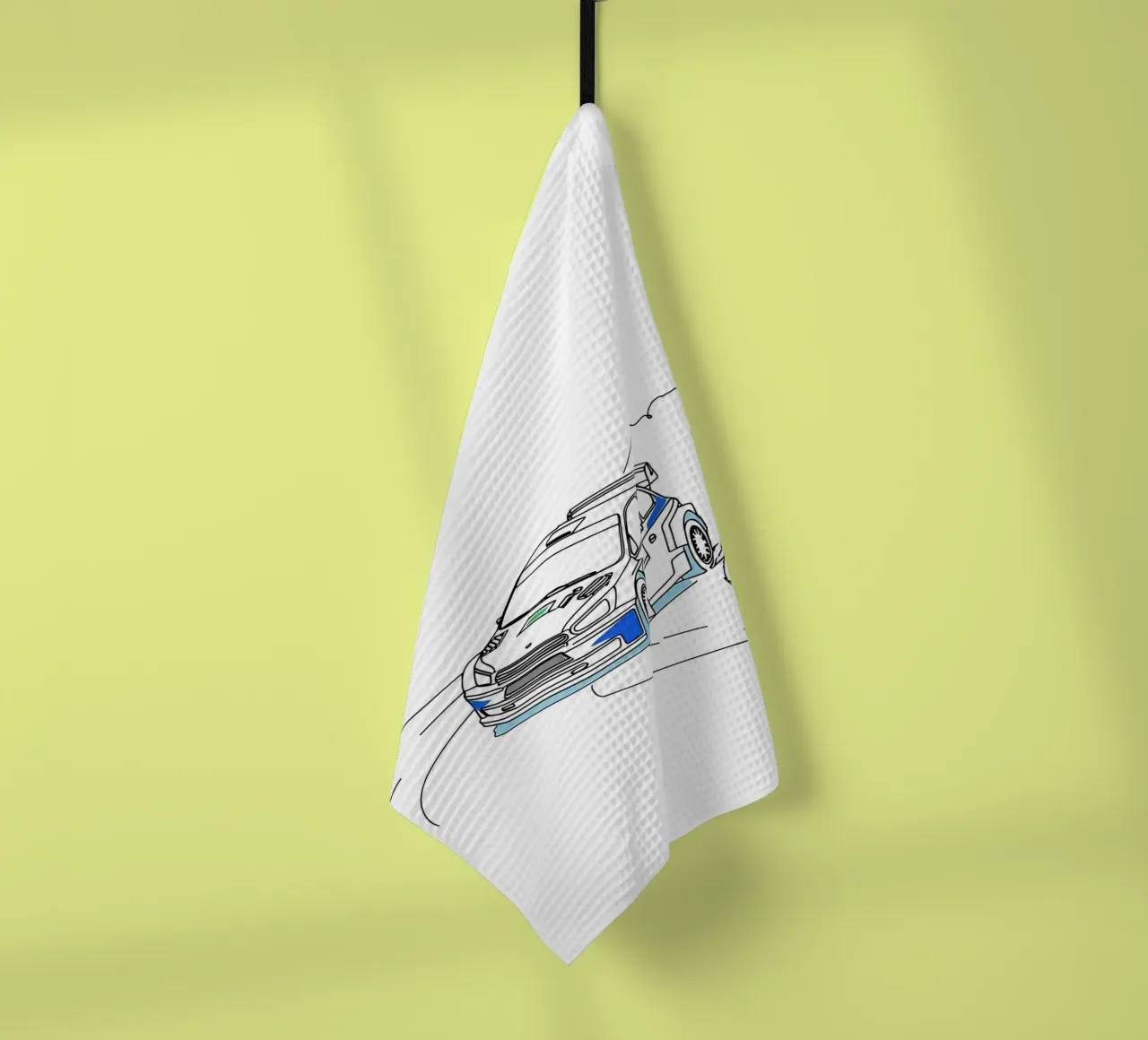 Arte di linea minimalista di auto da corsa canovaccio da cucina da Viv Line Art
