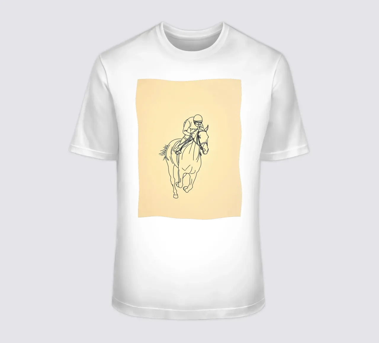 Cavaliere di cavallo Line Art minimalista t-shirt da Viv Line Art
