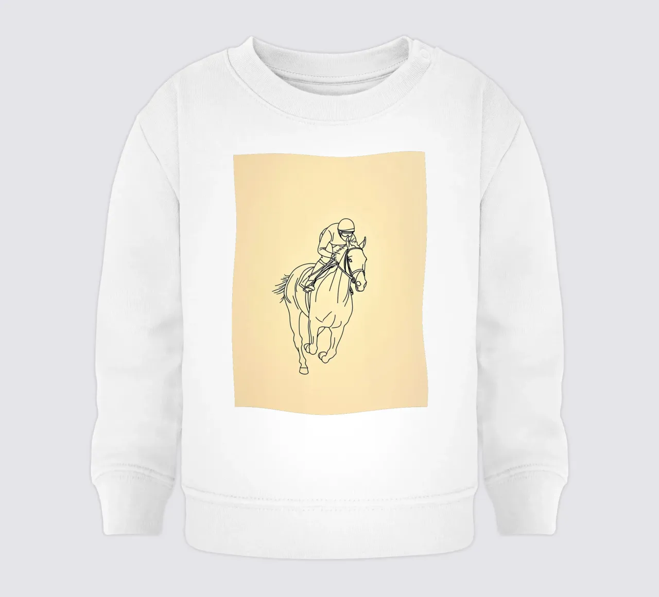 Cavaliere di cavallo Line Art minimalista felpa neonato da Viv Line Art