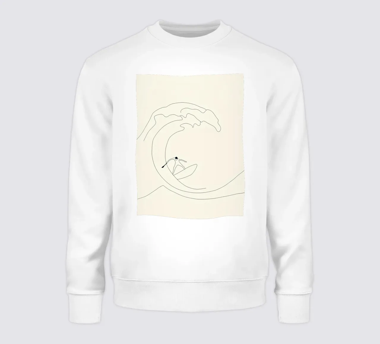 Wave Surfer Minimalist Line Art sudadera de Viv Line Art