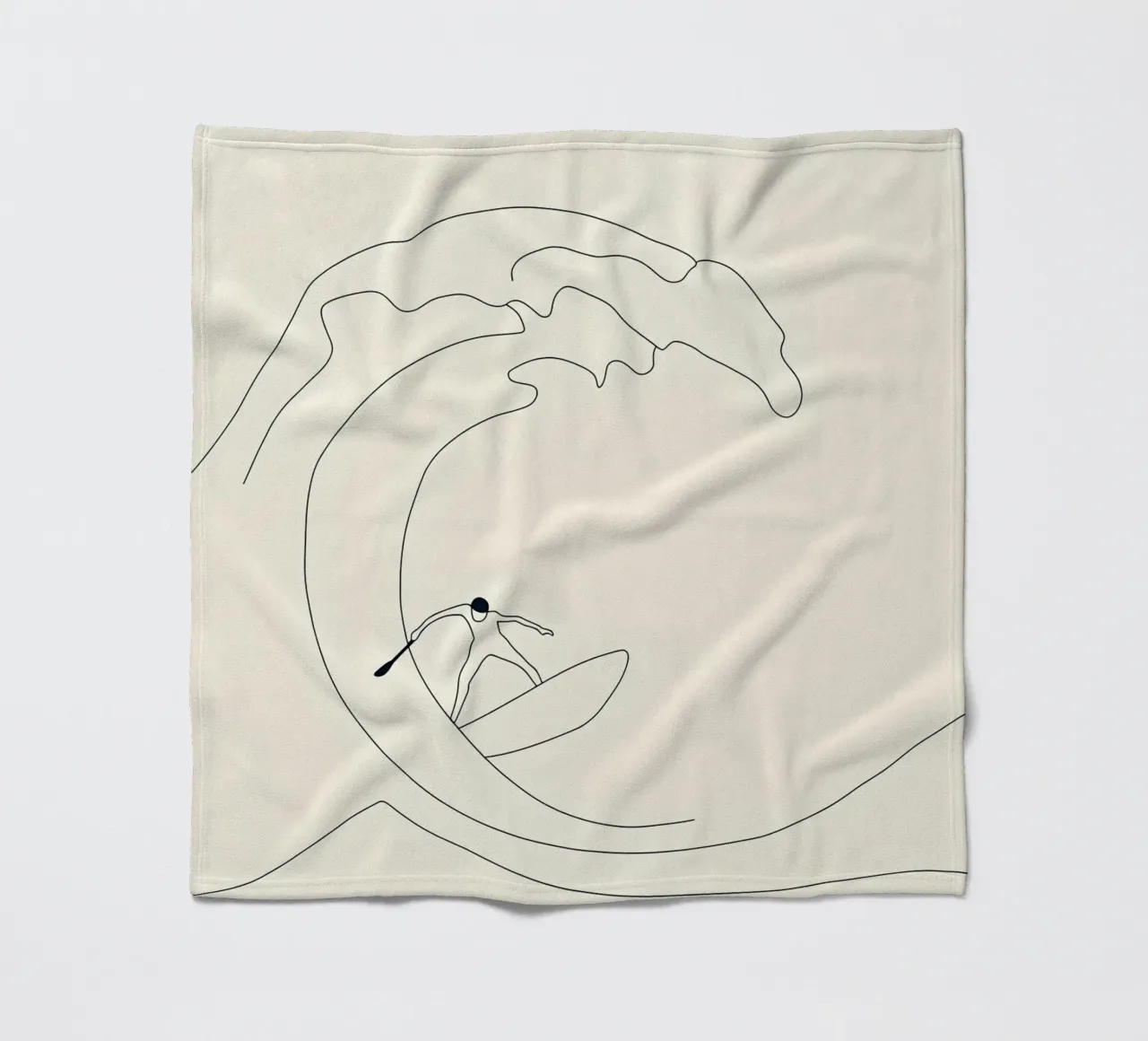 Wave Surfer Minimalist Line Art Fleecedecke von Viv Line Art