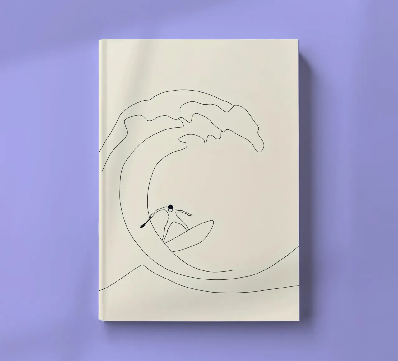 Wave Surfer Minimalist Line Art notebook by Viv Line Art
