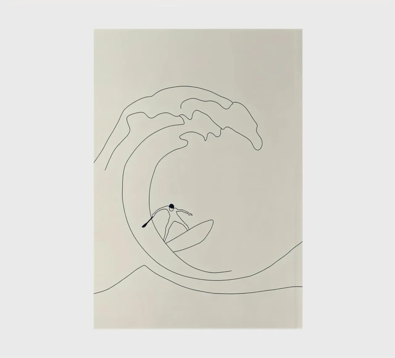 Wave Surfer Minimalist Line Art notebook by Viv Line Art