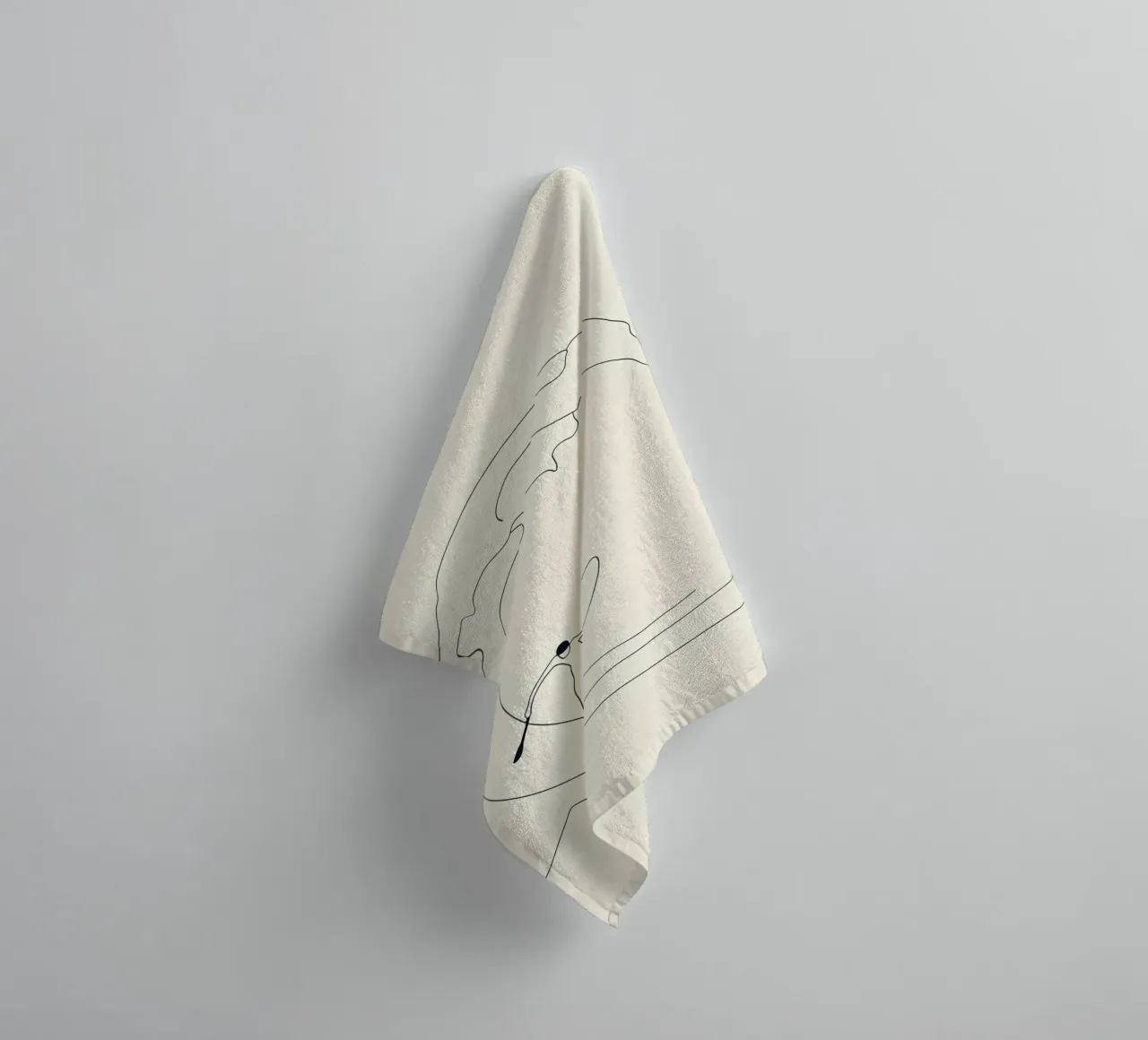 Wave Surfer Minimalist Line Art towel by Viv Line Art