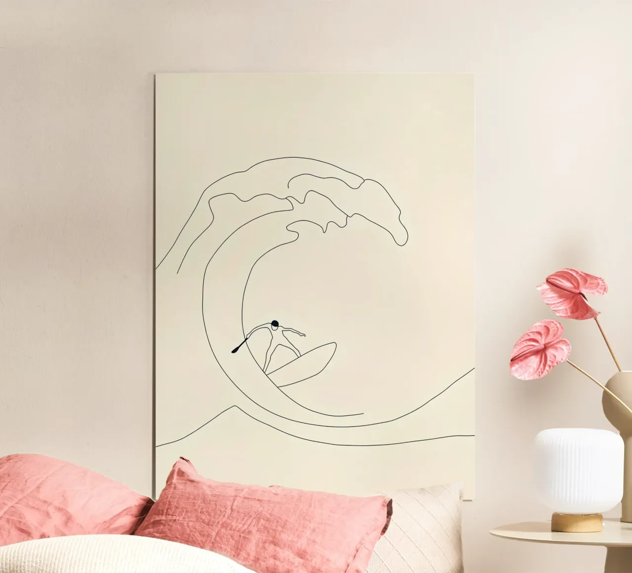 Wave Surfer Minimalist Line Art hahnemühle de Viv Line Art