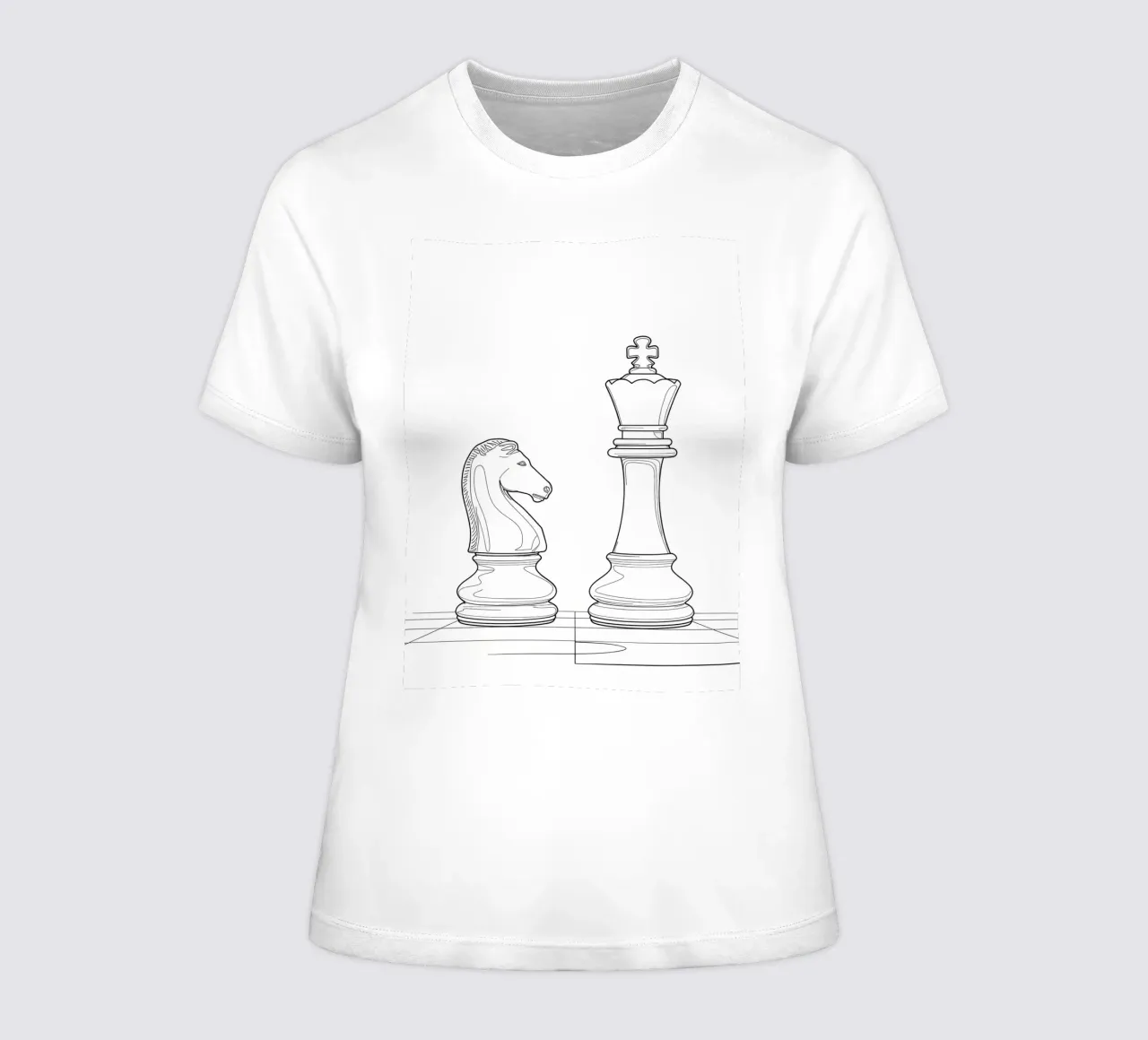 Scacchi - Line art minimalista t-shirt da donna da Viv Line Art