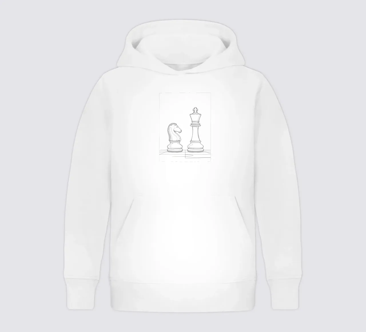 Scacchi - Line art minimalista felpa bambino con cappuccio da Viv Line Art