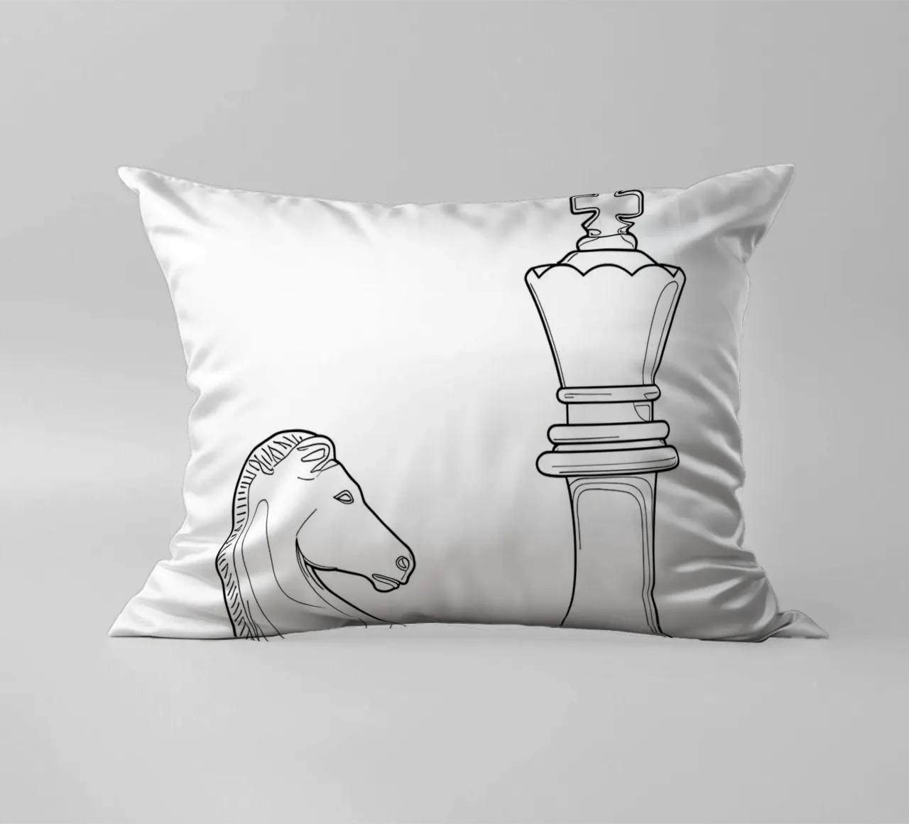Scacchi - Line art minimalista cuscino da Viv Line Art