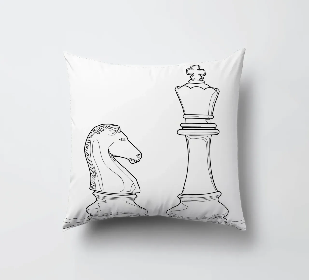 Scacchi - Line art minimalista cuscino da Viv Line Art