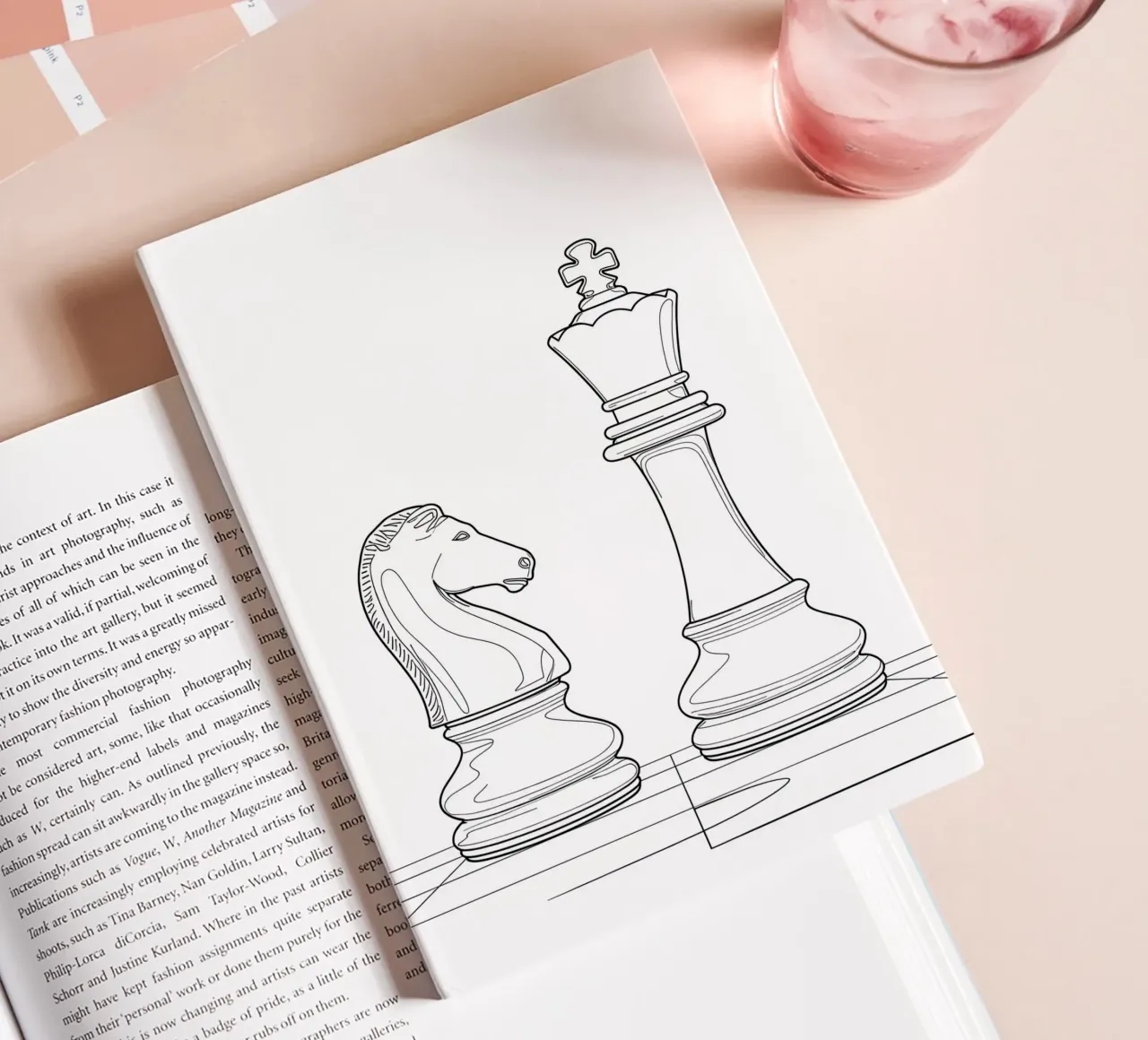 Chess - Minimalist Line Art notebook by Viv Line Art