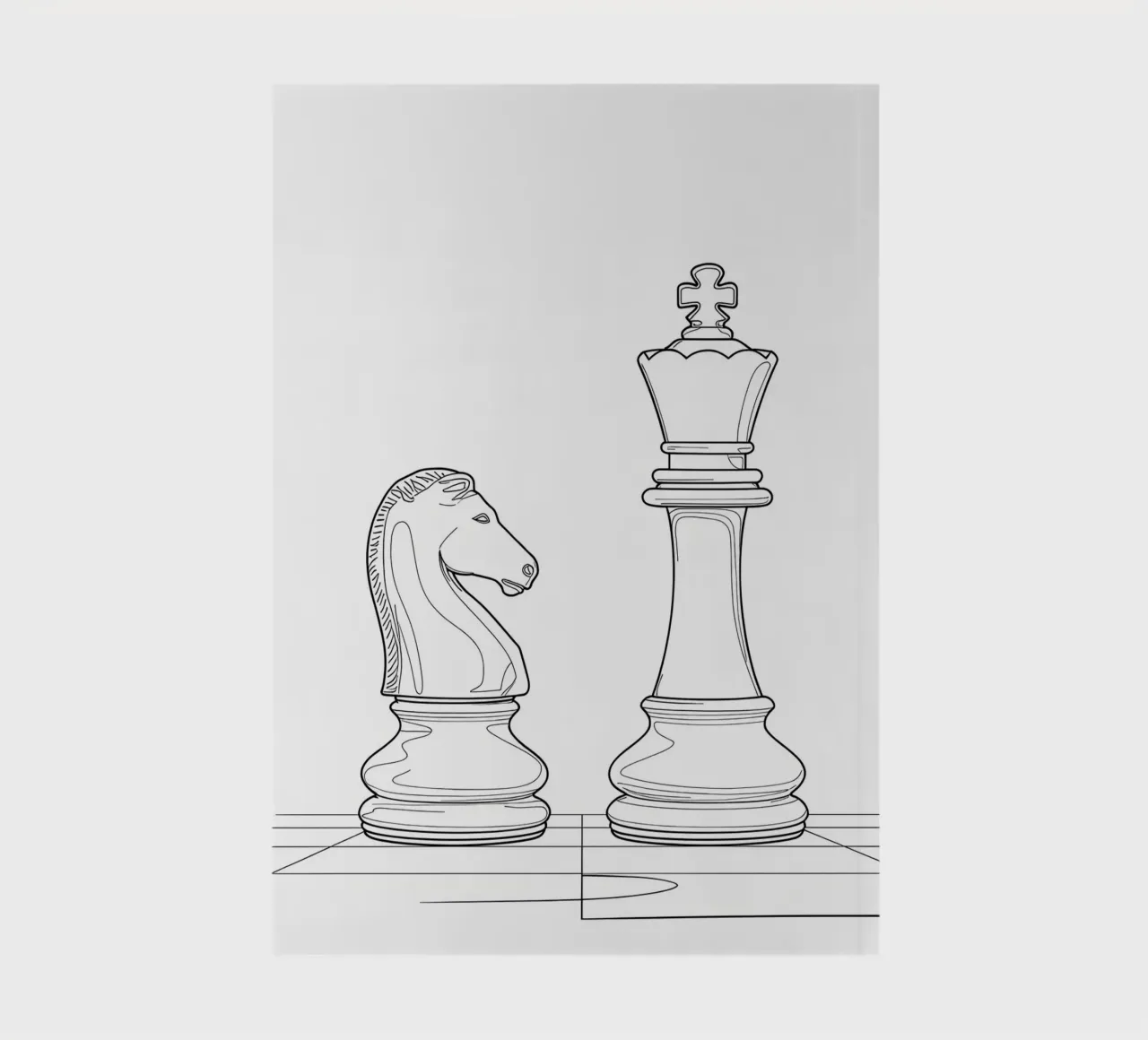 Chess - Minimalist Line Art notebook by Viv Line Art