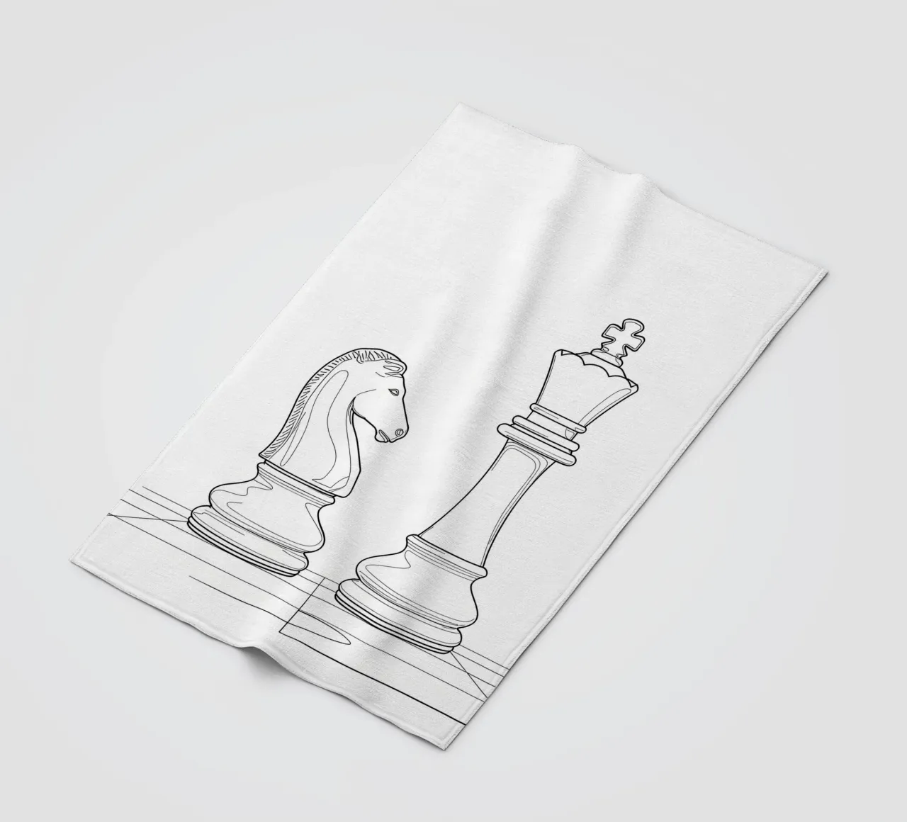 Scacchi - Line art minimalista coperta in pile da Viv Line Art