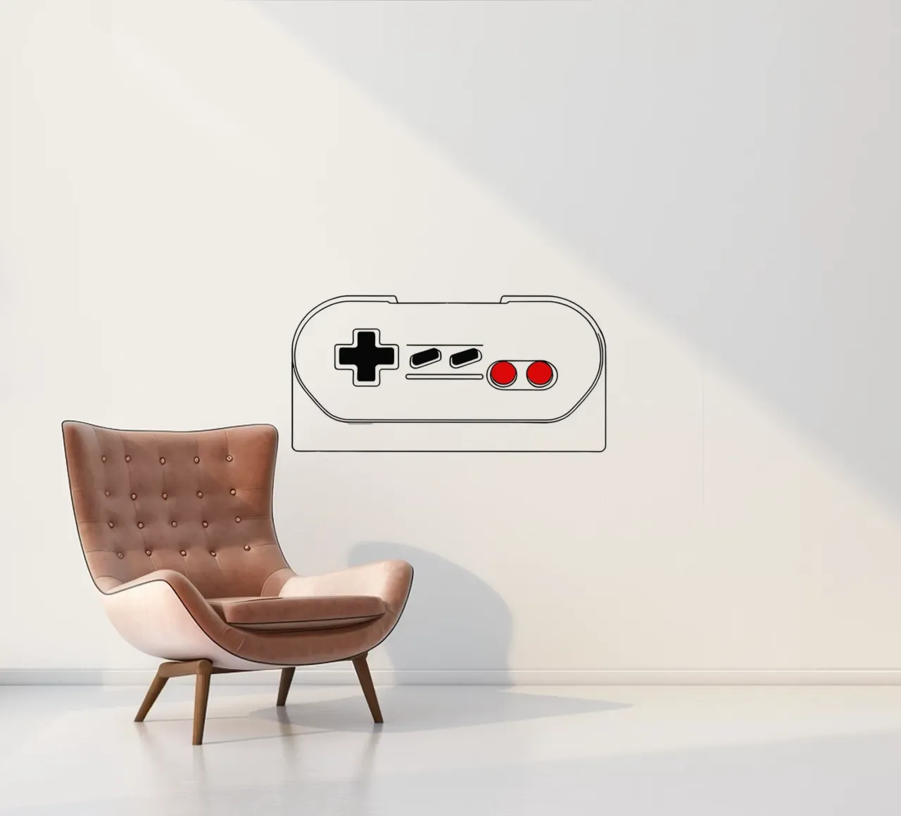 Gaming - Dessin au trait minimaliste papier peint photo de Viv Line Art