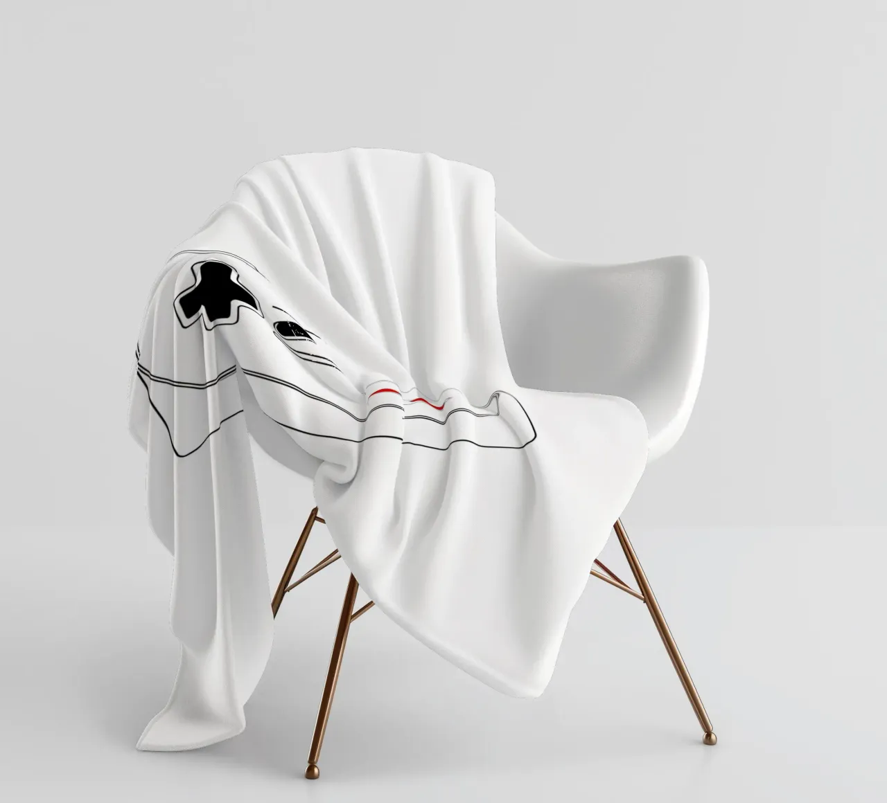 Gaming - Minimalist Line Art fleece blanket by Viv Line Art