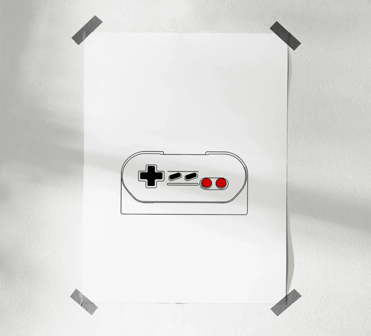Gaming - Dessin au trait minimaliste poster de Viv Line Art