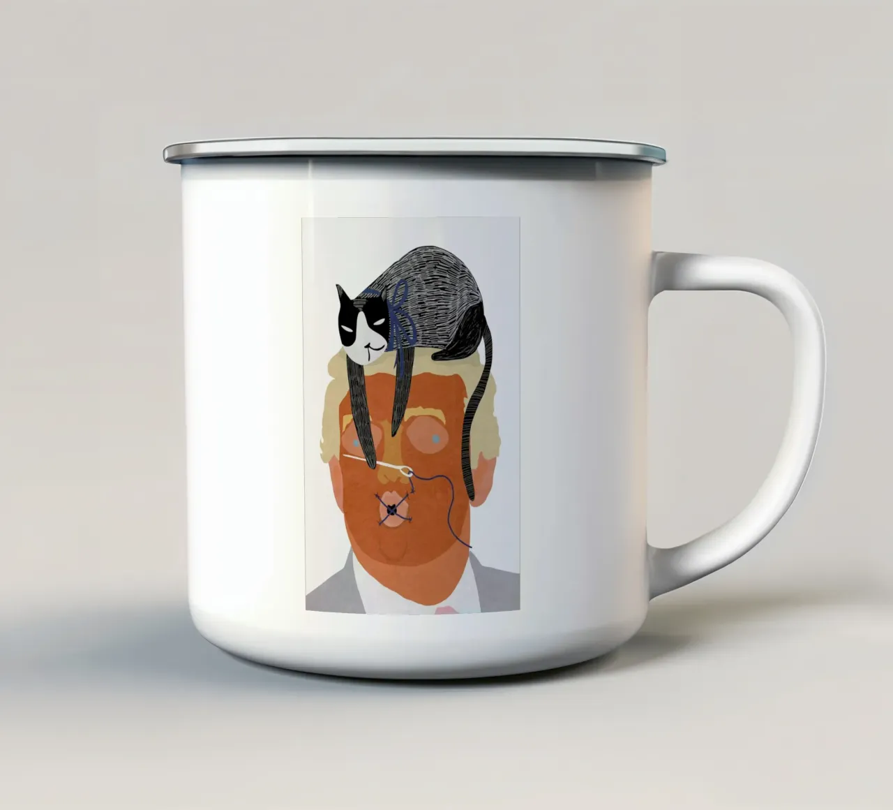 Speak No Evil tazza in smalto da Amalia Restrepo