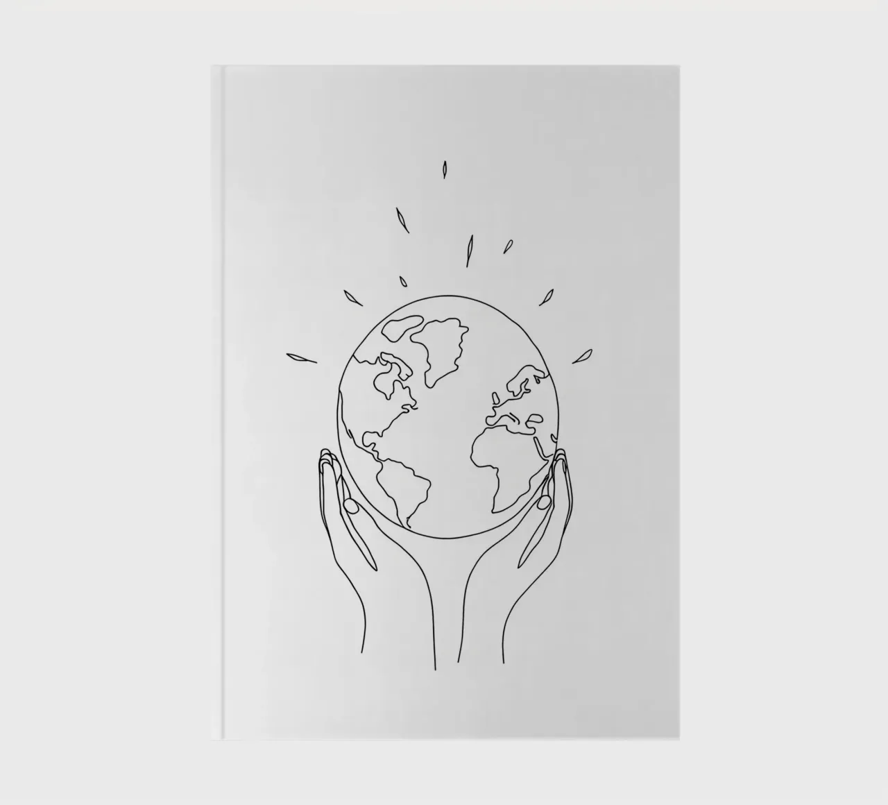 Save Earth - Minimalist Line Art notebook by Viv Line Art