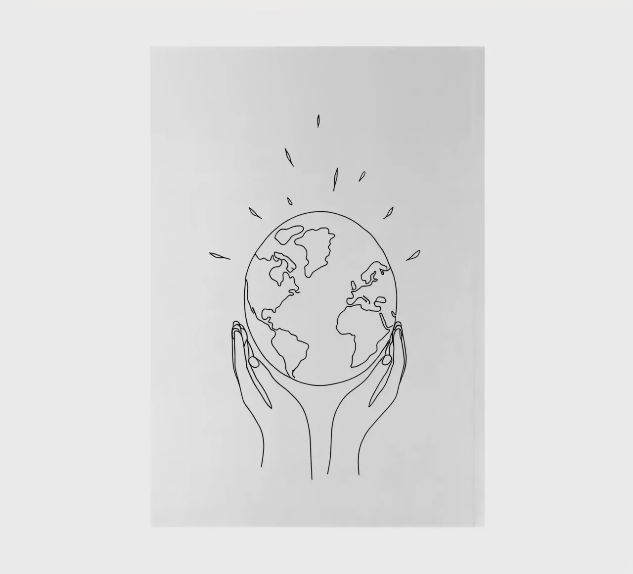 Save Earth - Minimalist Line Art notebook by Viv Line Art