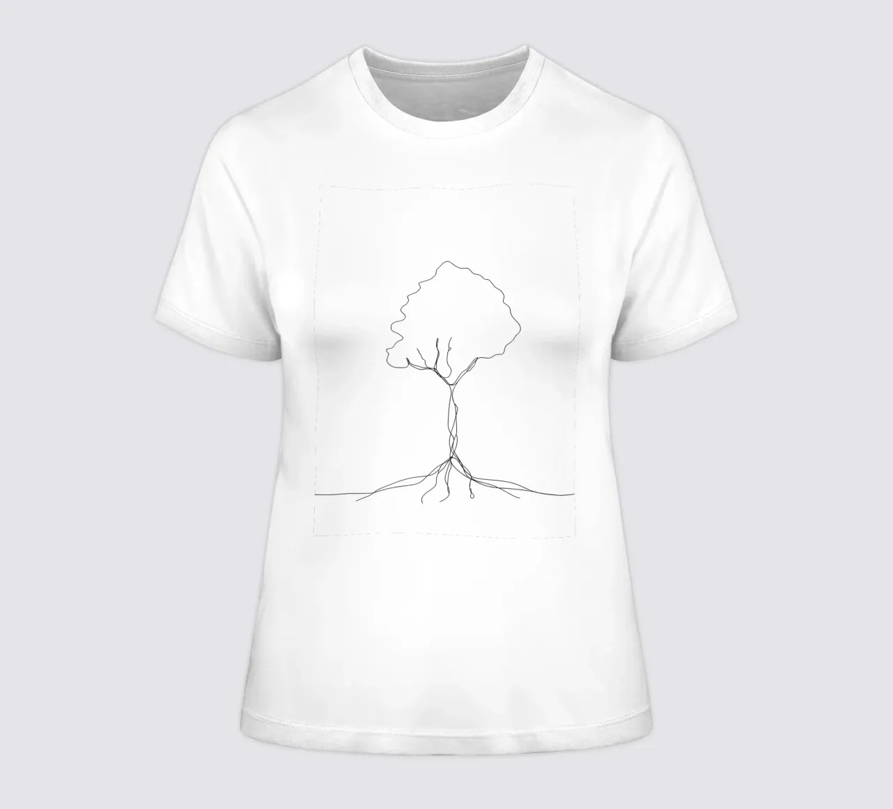 Tree From Roots - Minimalist Line Art women's fitted t-shirt by Viv Line Art