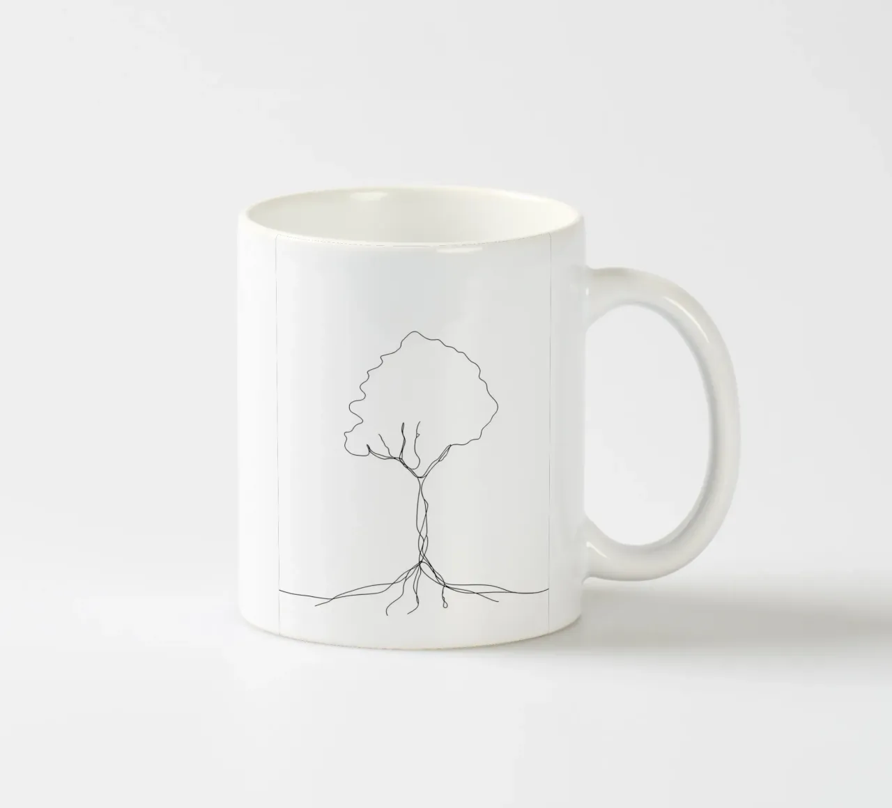 Tree From Roots - Minimalist Line Art ceramic mug by Viv Line Art