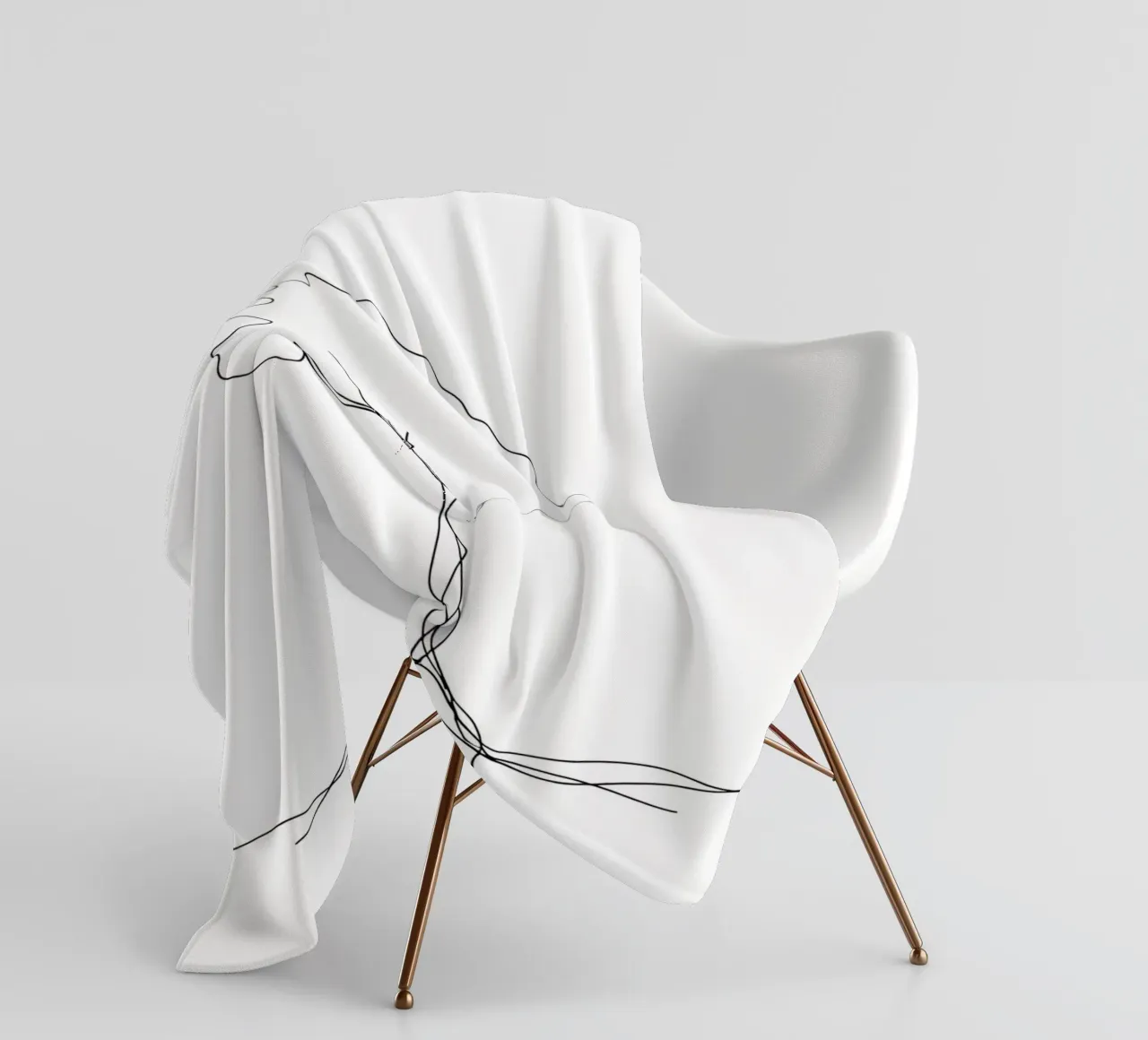 Tree From Roots - Minimalist Line Art fleece blanket by Viv Line Art
