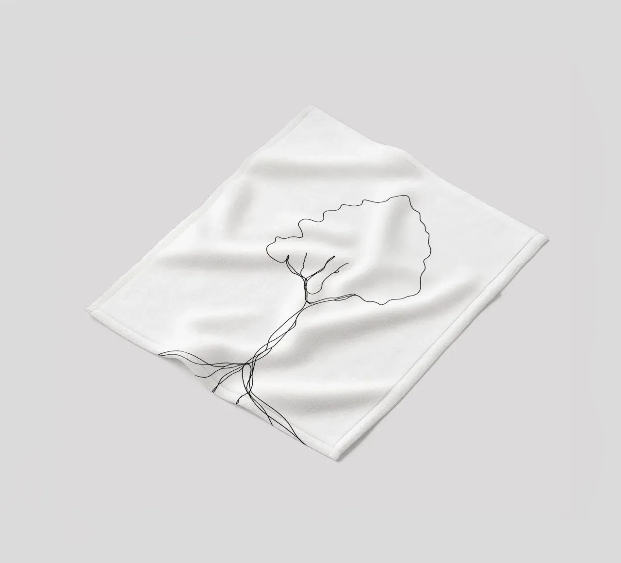 Tree From Roots - Minimalist Line Art fleece blanket by Viv Line Art