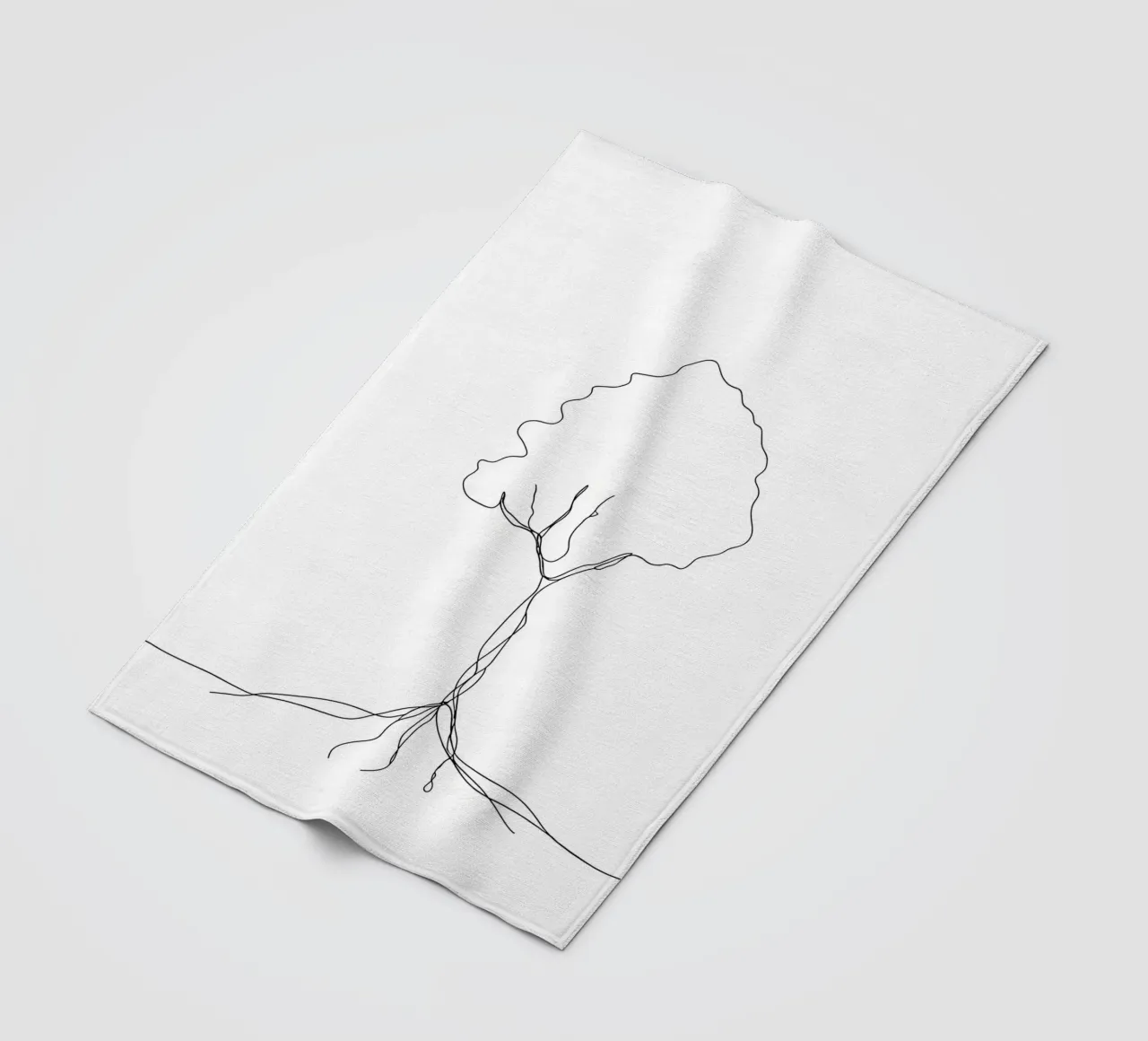 Tree From Roots - Minimalist Line Art fleece blanket by Viv Line Art