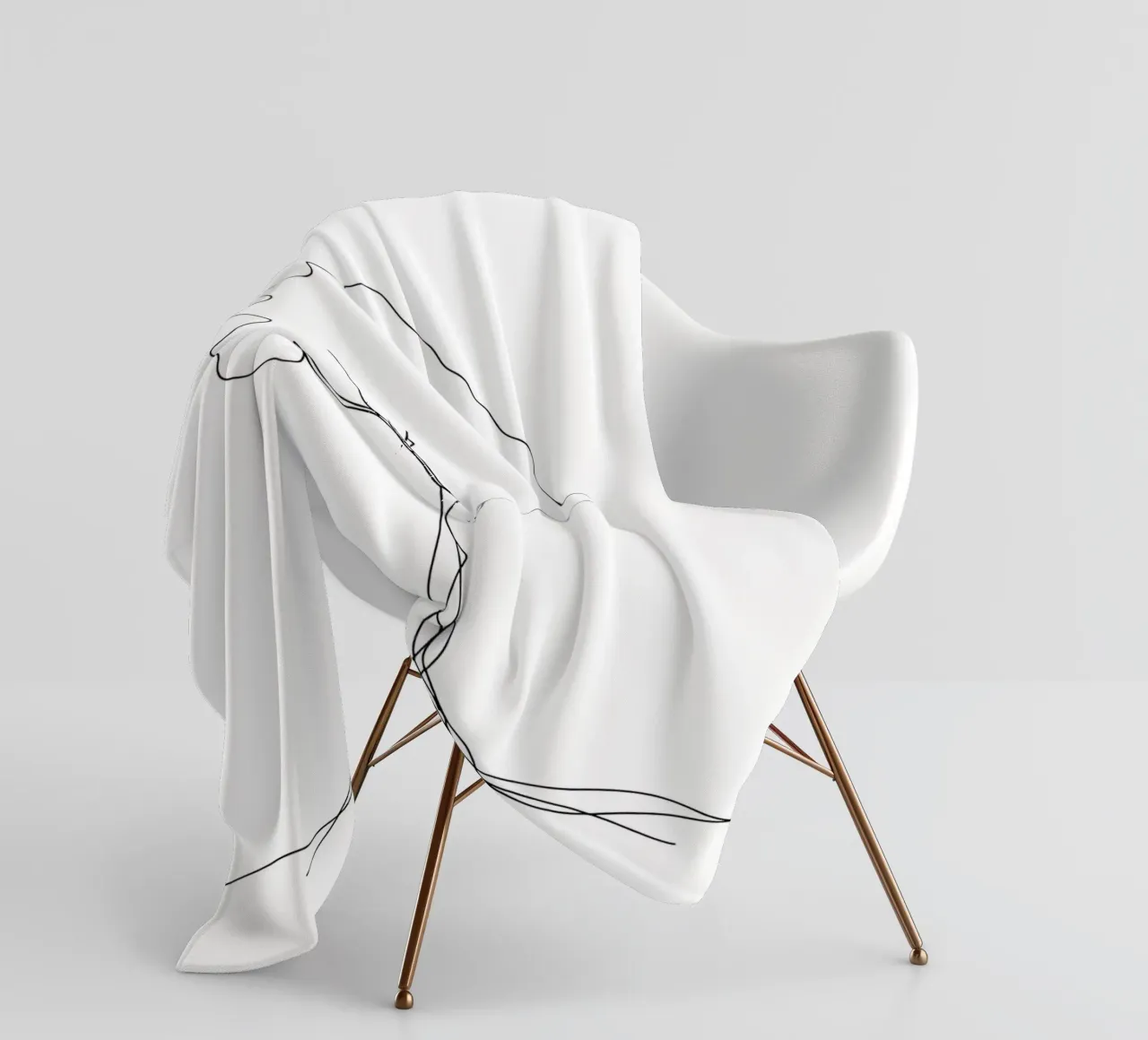 Tree From Roots - Minimalist Line Art fleece blanket by Viv Line Art