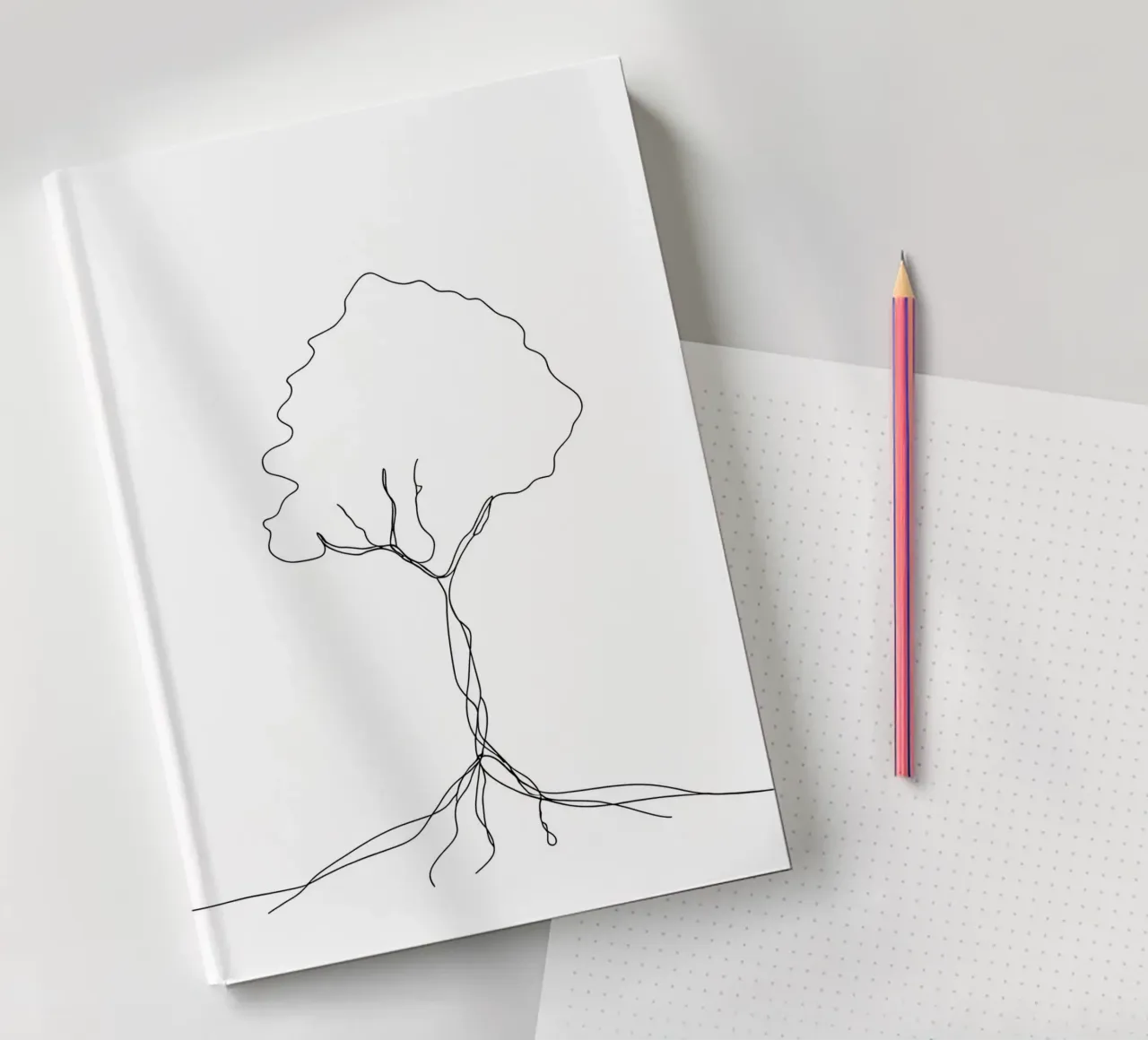 Tree From Roots - Minimalist Line Art notebook by Viv Line Art