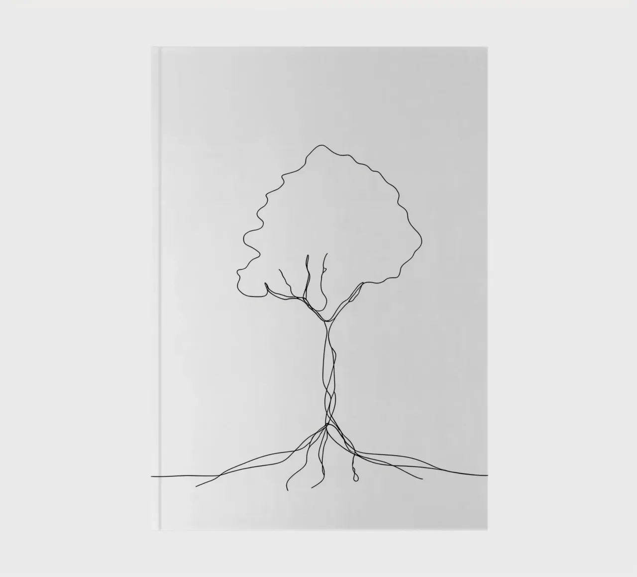 Tree From Roots - Minimalist Line Art notebook by Viv Line Art