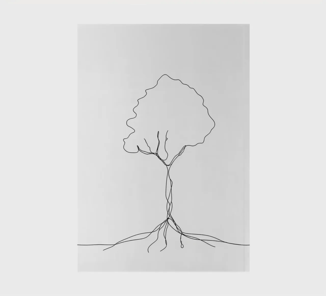 Tree From Roots - Minimalist Line Art notebook by Viv Line Art
