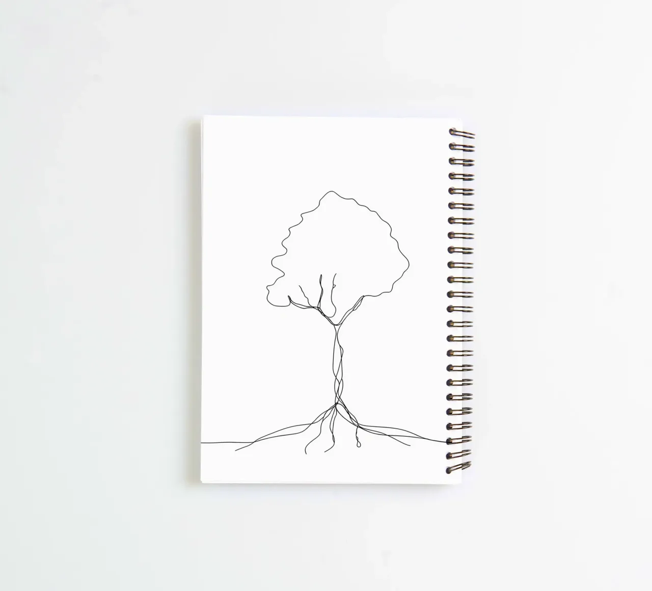 Tree From Roots - Minimalist Line Art spiral notebook by Viv Line Art