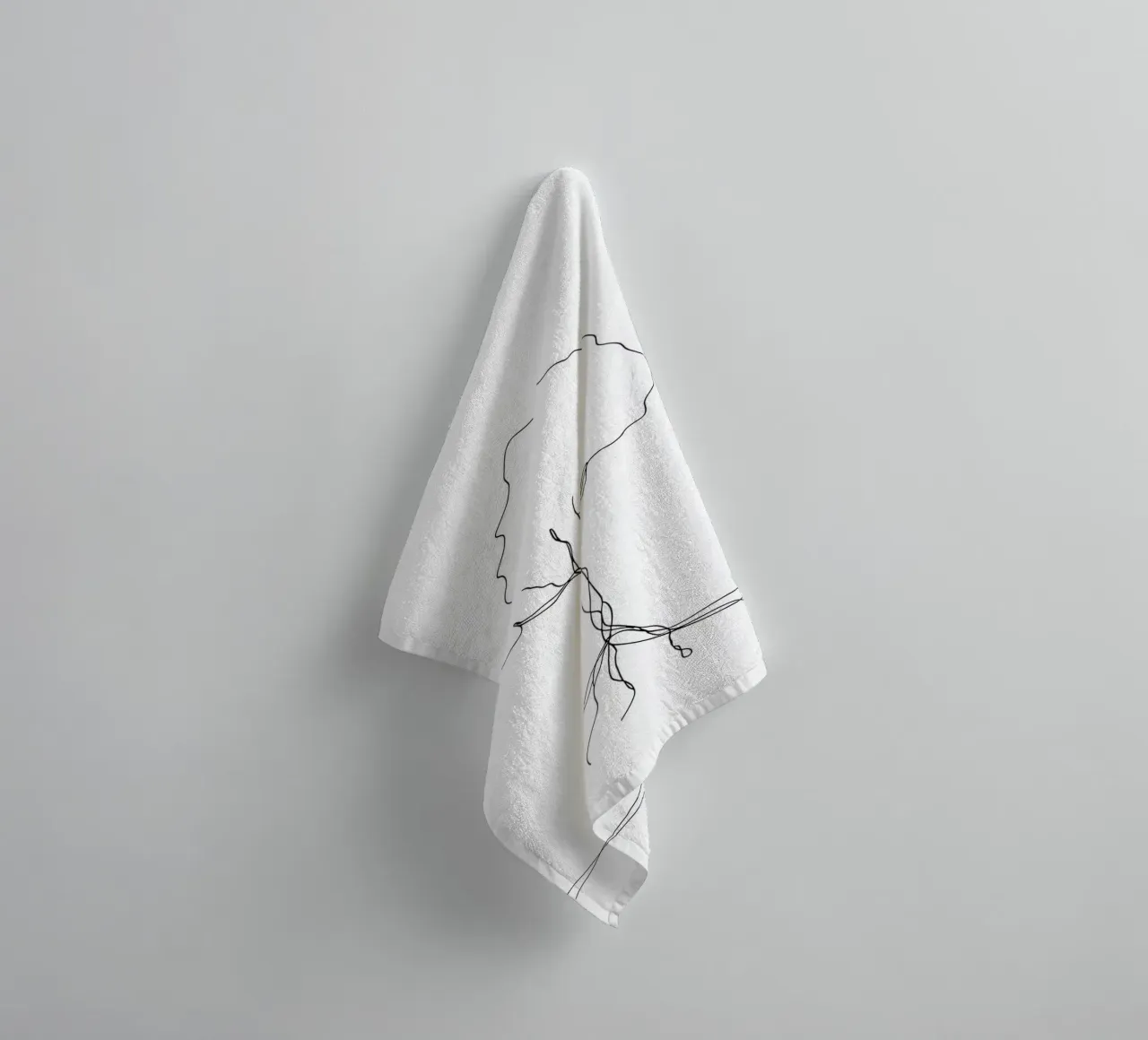 Tree From Roots - Minimalist Line Art towel by Viv Line Art