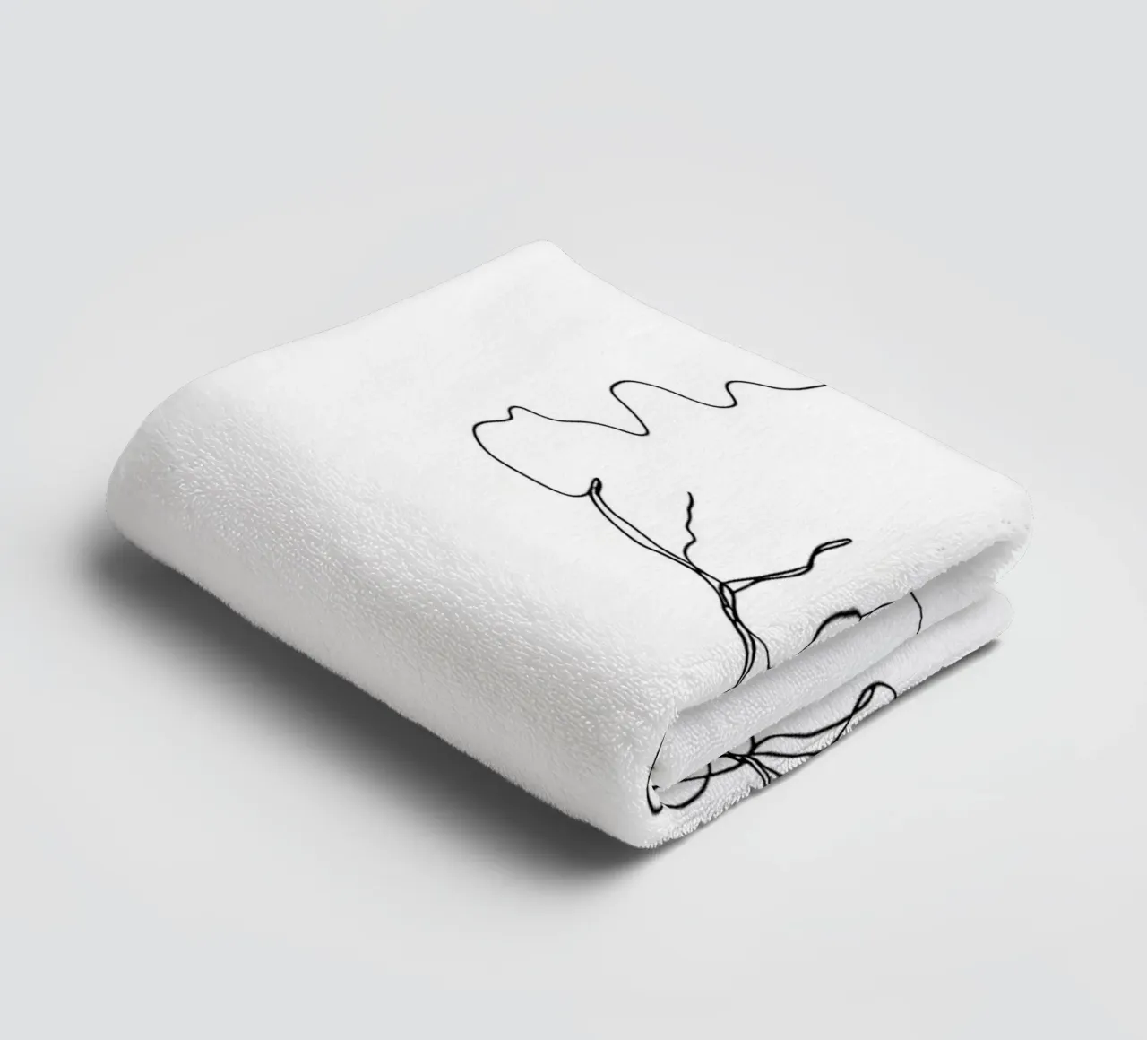 Tree From Roots - Minimalist Line Art towel by Viv Line Art