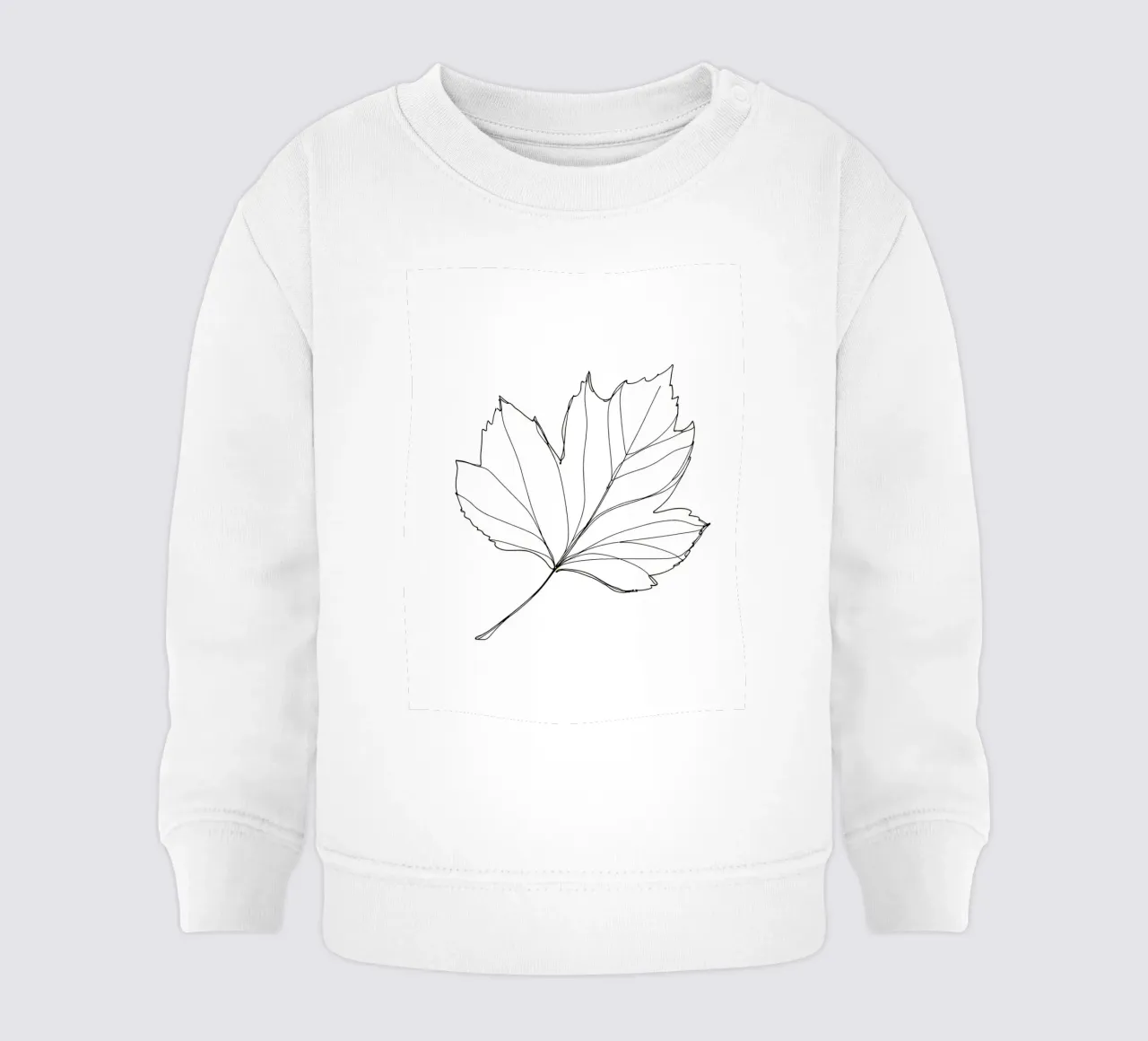 Foglia - Line art minimalista felpa neonato da Viv Line Art