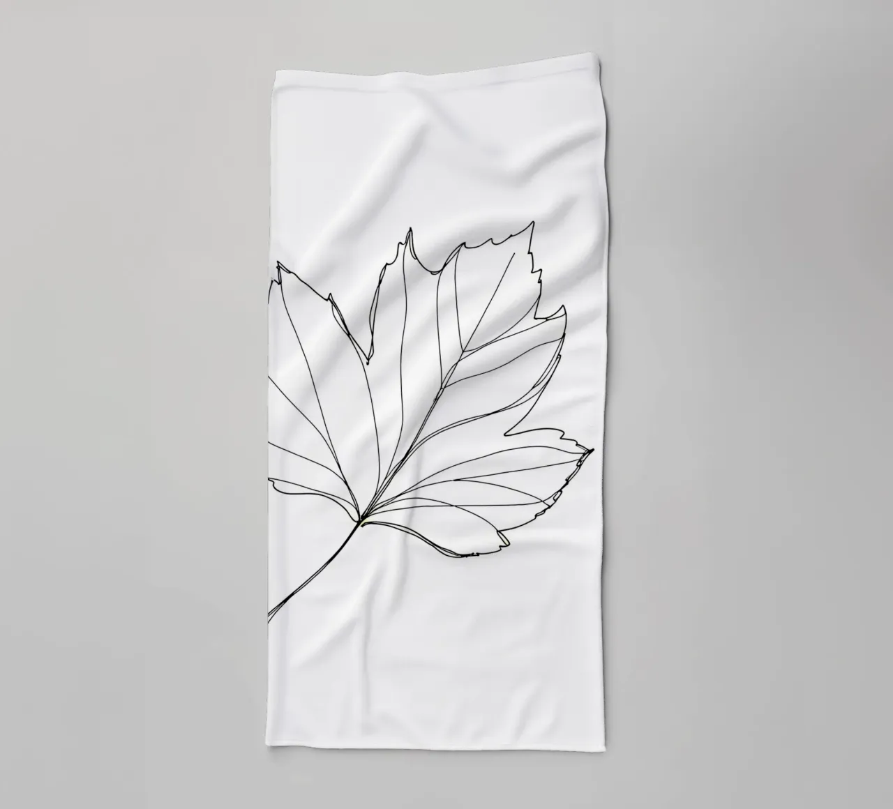 Leaf - Minimalist Line Art towel by Viv Line Art