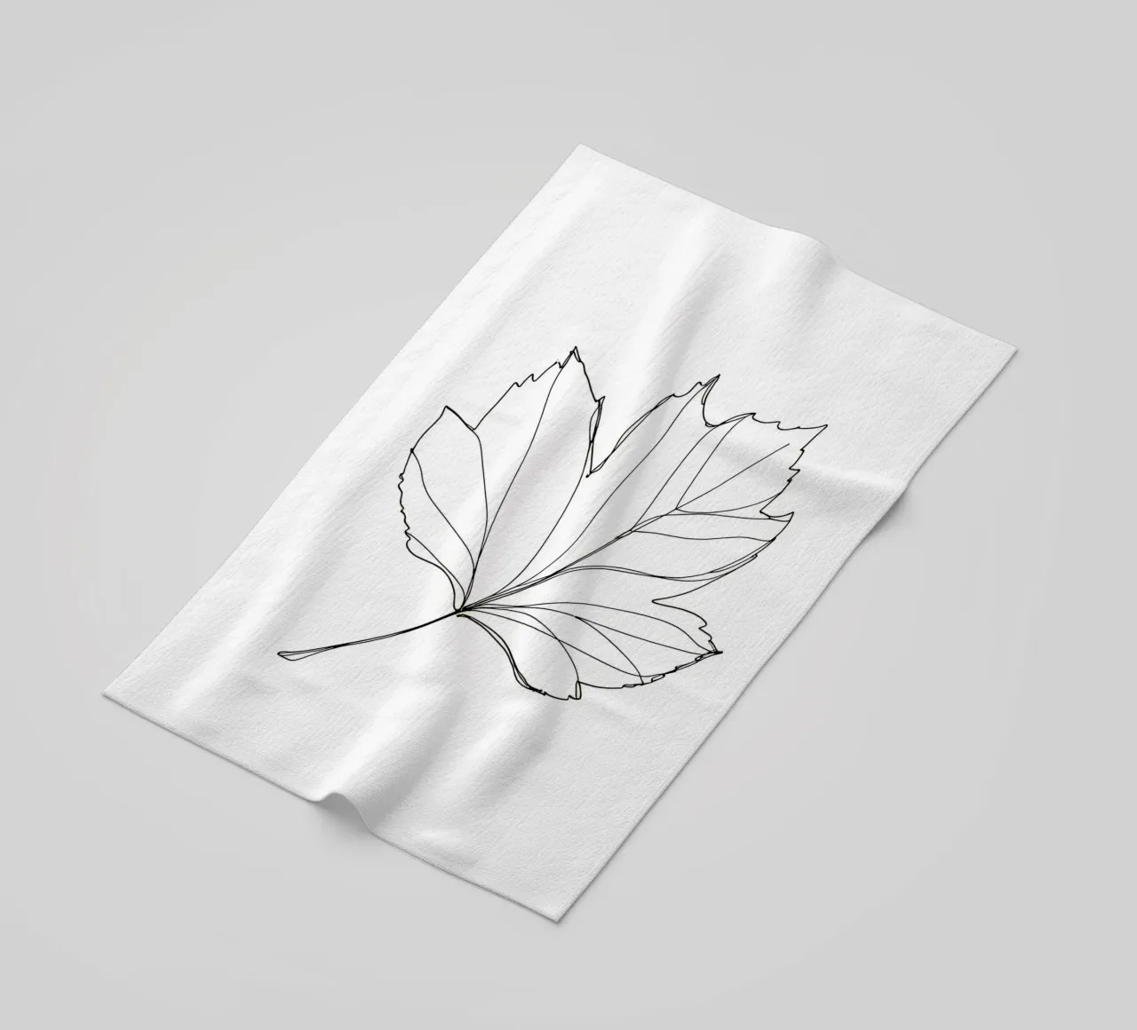Foglia - Line art minimalista telo mare da Viv Line Art