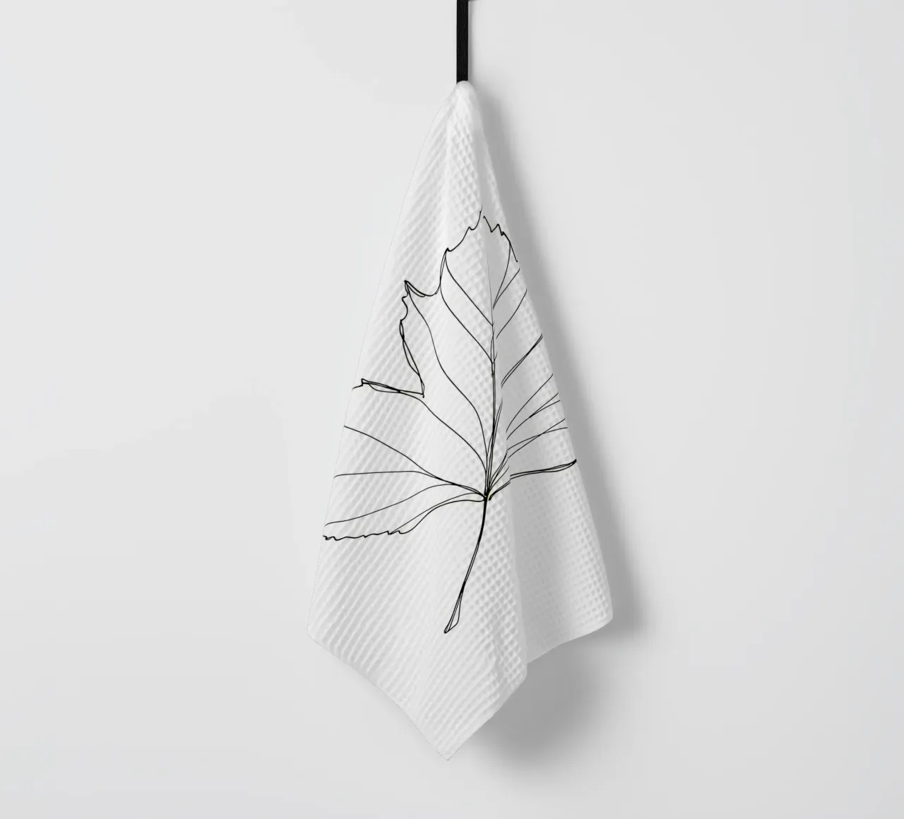 Feuille - Dessin au trait minimaliste torchon de Viv Line Art