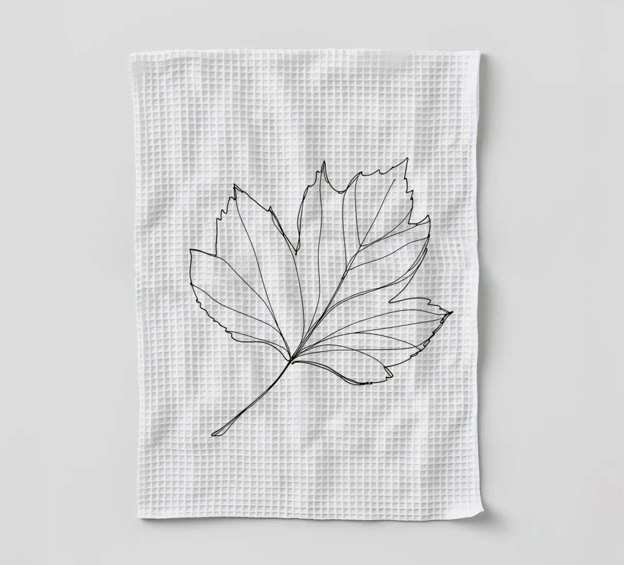 Feuille - Dessin au trait minimaliste torchon de Viv Line Art