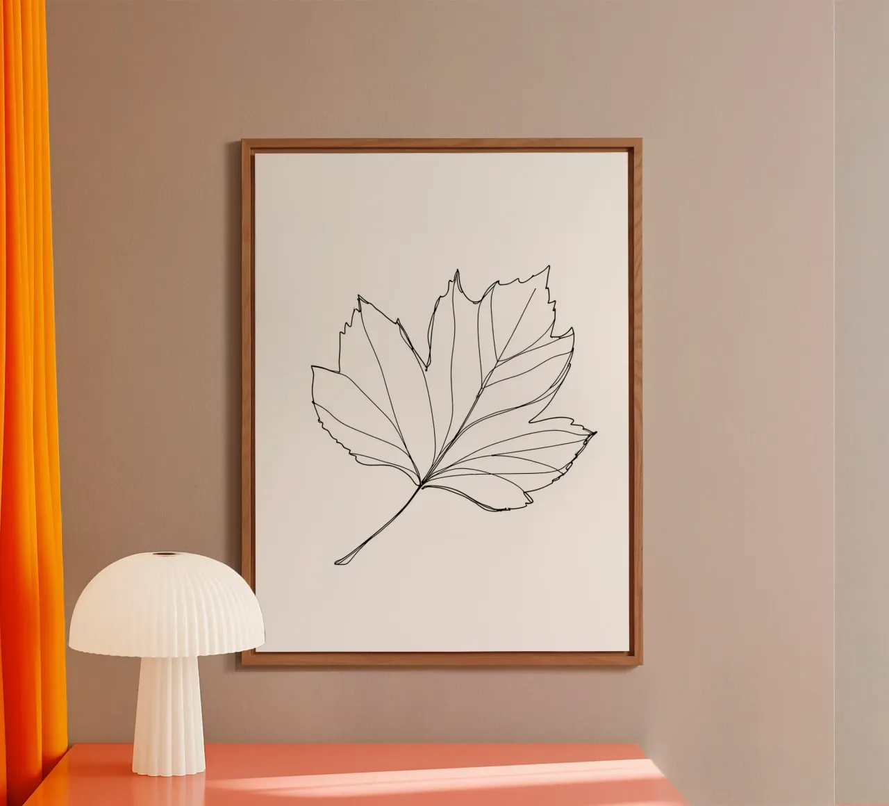 Foglia - Line art minimalista alluminio dibond da Viv Line Art