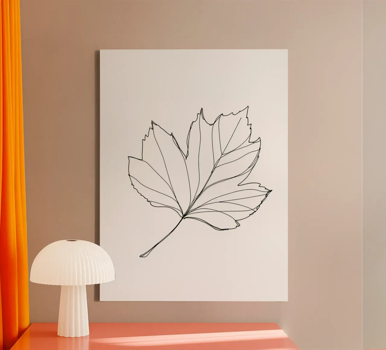 Leaf - Minimalist Line Art canvas by Viv Line Art