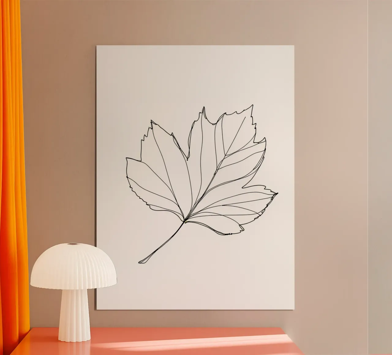 Foglia - Line art minimalista carta hahnemühle da Viv Line Art