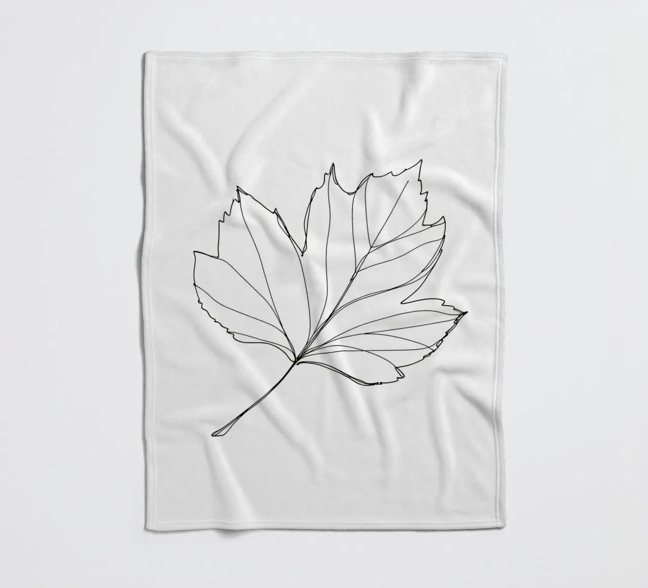 Leaf - Minimalist Line Art fleece blanket by Viv Line Art