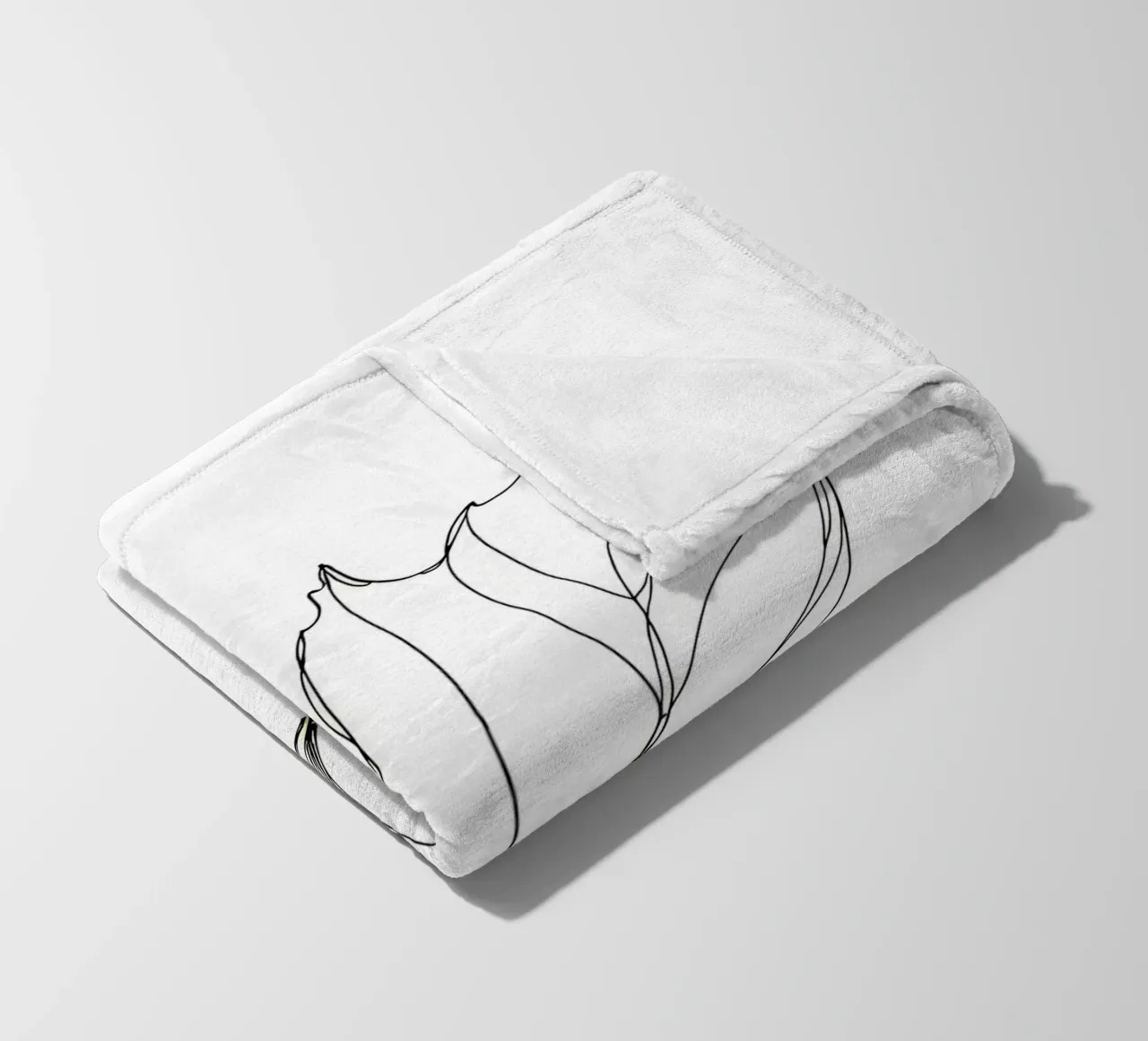 Leaf - Minimalist Line Art fleece blanket by Viv Line Art