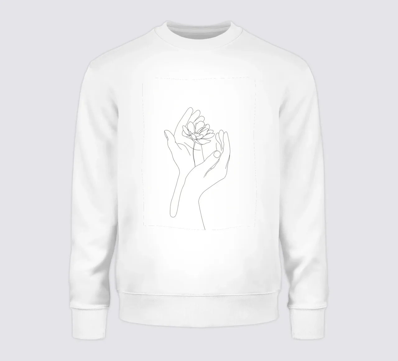 Fiore in mano - Line art minimalista felpa da Viv Line Art