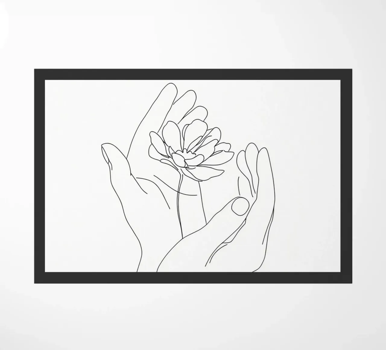 Fiore in mano - Line art minimalista zerbino da Viv Line Art