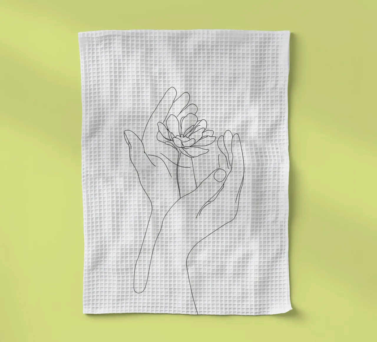 Fiore in mano - Line art minimalista canovaccio da cucina da Viv Line Art