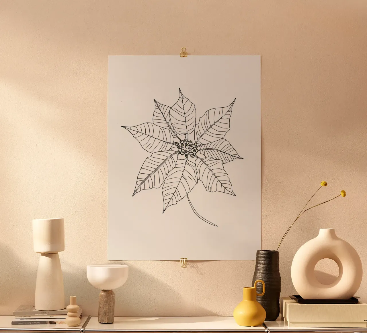Stella di Natale - Line Art minimalista carta hahnemühle da Viv Line Art
